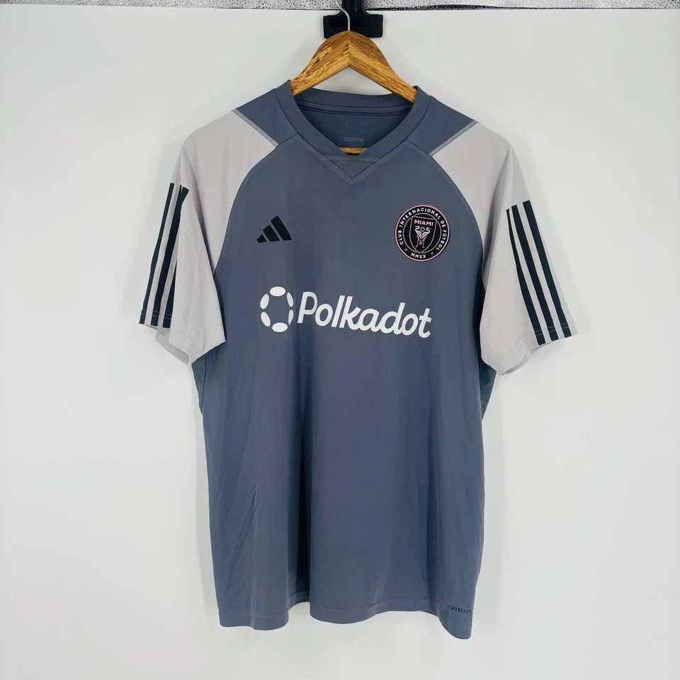 Camiseta de Práctica Adidas Inter Miami CF - Fútbol Hombre Gris Usada Para Hombre Talla Grande Foto 1 de 4