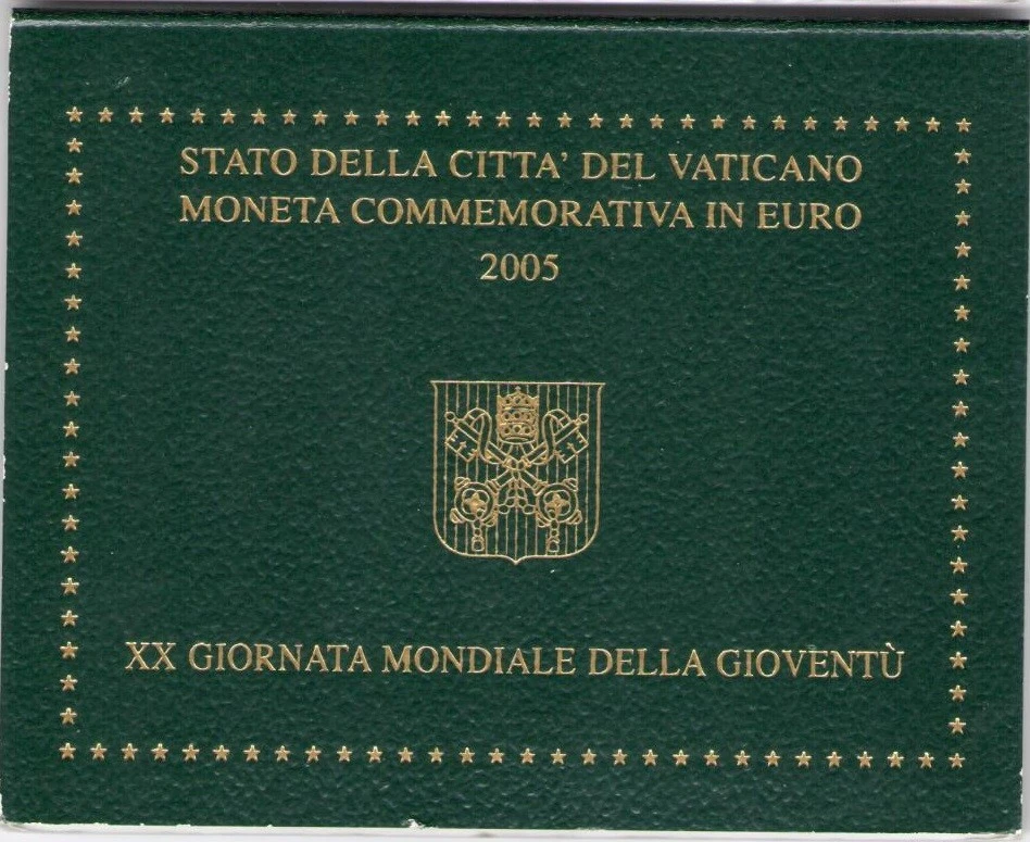 Ciudad del Vaticano 2005 - XX Jornada Mundial de la Juventud, 2 euros en carpeta - BU Foto 1 de 1