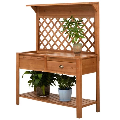 Outdoor Gardening Planter Table with Storage Potting Bench for Planting Garden - Image 1 of 4