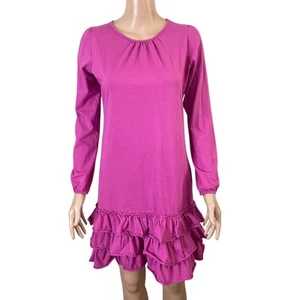 Lands End Dress Girls 16 Ruffled Hem Fuchsia Pullover - Picture 1 of 8