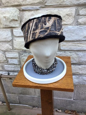 Real Fur Headband~Camouflage Print~Sheared Nutria~Men’s ~Hunting ~Ice Fishing - Image 1 of 4
