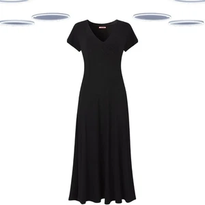 Ex Joe Browns Women's Short Sleeve Jersey Wrap Dress in Black - Picture 1 of 6