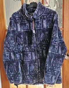 UNISEX FARFIELD ORIGINAL Micro Velour Fleece Jacket SLATE LAVENDER M-GT38 - Picture 1 of 14