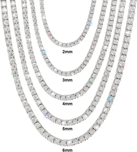 Gem's Beauty 4.59-112.00CT Moissanite Tennis necklaces Gifts 2-6.5mm D Color... - Picture 1 of 70