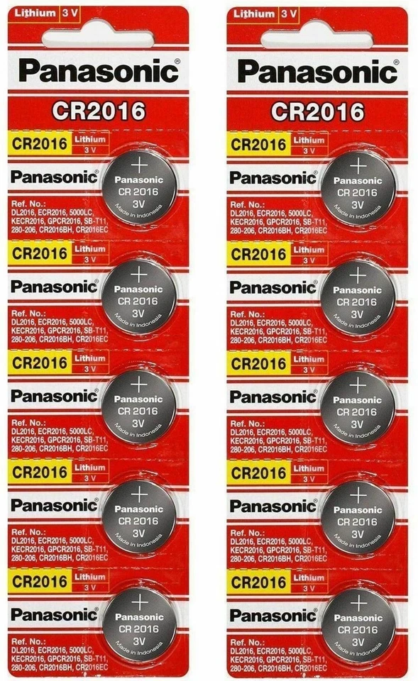 10 x PANASONIC CR 2016 CR2016 CR-2016 CÉLULA DE MOEDA DE LÍTIO Botão Bateria Expira 2030 - Imagem 1 de 1