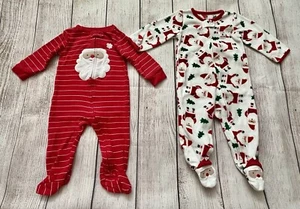 9 MESES ~ JUEGO DE 2 ~ Manta de algodón con patas de bebé para dormir ~ Santa Primera Navidad - Imagen 1 de 17