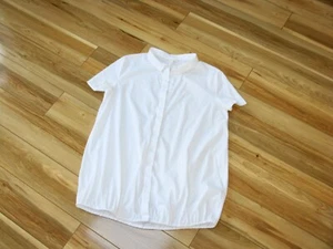 Cos white oversized blouse relaxed blouson top concealed buttons S stylish - Picture 1 of 8