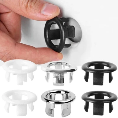 2Pcs Bathroom Overflow Covers for Basin/Sink Replacement Hole Hollow Ring - Image 1 of 4