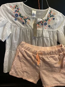 JCrew Crewcuts T Shirt Embroidered Girl's size 12 -14 New Outfit - Picture 1 of 2
