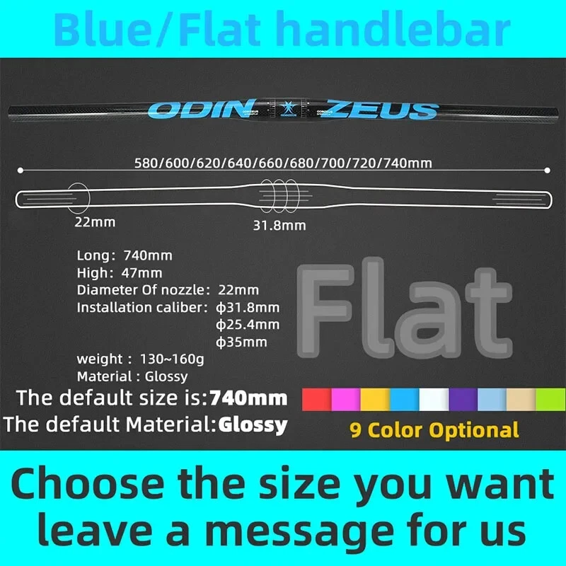 Manillar de fibra de carbono para bicicleta de carretera/MTB 31,8 mm*580-740 mm Foto 1 de 4