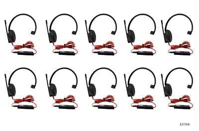 Plantronics C5210T Mono Headset W/ detach C5210 USB-A Adapter Lot of 10 E5704 - Image 1 of 4