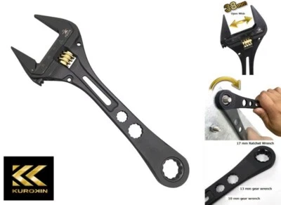 FUJIYA Adjustable wrench with Ratchet Wrench 17mm FGL-38-BG   Japan - Image 1 of 4