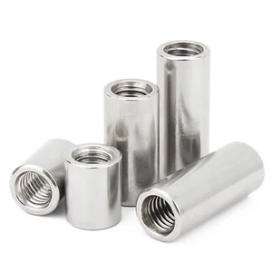 THREADED SLEEVE ROD BAR STUD ROUND CONNECTOR NUT LONG NUTS M3 M4 M5 M6 M8 - M20 - Picture 1 of 79