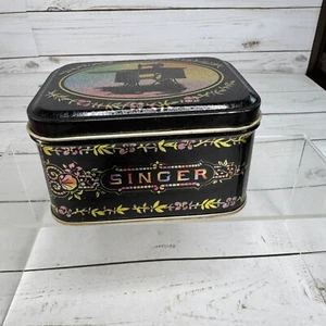 Máquina de coser Singer caja de hojalata Bristolware diseño floral arco iris 6"x4"x4" de colección - Imagen 1 de 11
