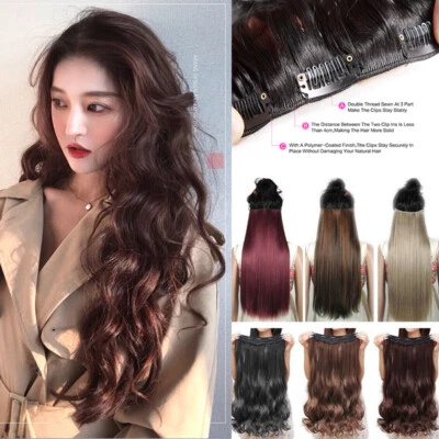 Ein Tressen Clip in 100% Lang Dick Extensions Haarverlängerung Wie Echt Haarteil - Bild 1 von 4