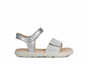 Sandali Geox J Haiti bambina in argento metallizzato (nuovo stile) - Foto 1 di 5