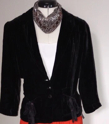 Chaqueta de terciopelo negra Ralph Lauren para mujer talla M Foto 1 de 4