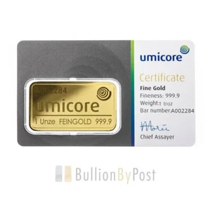 Umicore 1oz Gold Bar - Picture 1 of 3