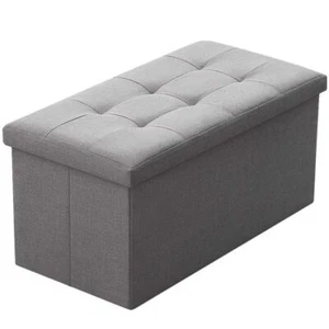 Folding Storage Ottoman Bench Foldable Storage Chest Foot Rest Stool End Of Bed  - Picture 1 of 8