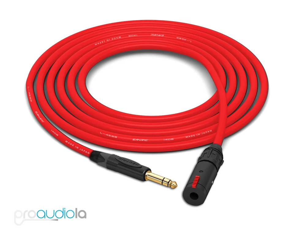Cable de extensión de auriculares Canare Quad L-4E6S | Neutrik Gold TRS | Rojo 12 pies Foto 1 de 1