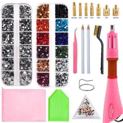 Hotfix Applicator Hot Fix Rhinestone Setter Tips Crystal Tools Set Bedazzler Kit - Image 1 of 4