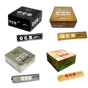 OCB PREMIUM BLACK,GOLD,X-PERT SLIM FIT KING SIZE SLIM,ORGANIC ROLLING PAPERS - Picture 1 of 10