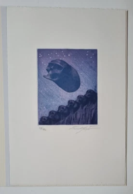 Ernst Fuchs nummeriert handsigniert Radierung "Die Rede des toten Christus.. - Bild 1 von 3