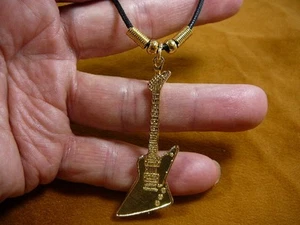(M307-E) GIBSON EXPLORER Guitar gold PENDANT necklace Jewelry I love guitars - Picture 1 of 1