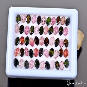 Tormalina Rosa e Verde 7x3mm Naturale 17,10 Ct Marchesa Pietre Preziose Sciolte 55 Pezzi - Foto 1 di 7