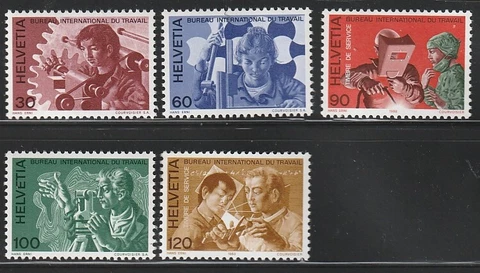 Switzerland   1975-83   Sc # 3O 105-09   MNH   OG Cover