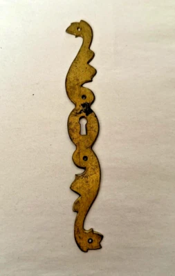 Antiguo o Vintage Bronce Sólido Cerradura Escudo Elemento Arquitectónico, 7.25" Foto 1 de 4