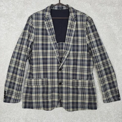 J Crew Ludlow Jacket Large Plaid Unstructured Sport Coat Blazer Office Career - Изображение 1 из 4