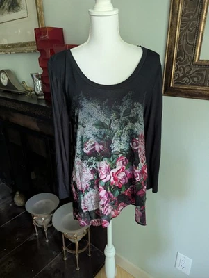 NEW Desigual Women's USA Large Layered Ruffle Floral  3/4 Sleeve Shirt NWT - Image 1 of 4