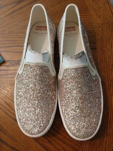 Kate Spade x Ked’s Women’s Rose Gold Glitter Slip-On Slides Shoes Size 9.5 - Picture 1 of 6