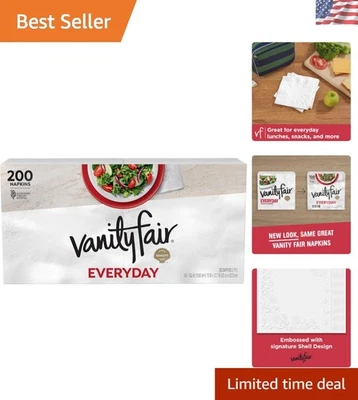 Elegant 200 Count Disposable 2-Ply Napkins - Smooth Texture for Special Moments - Image 1 of 4