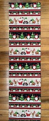 Christmas Gnomes Table Runner. Handmade Reversible 40”x11” - Image 1 of 4