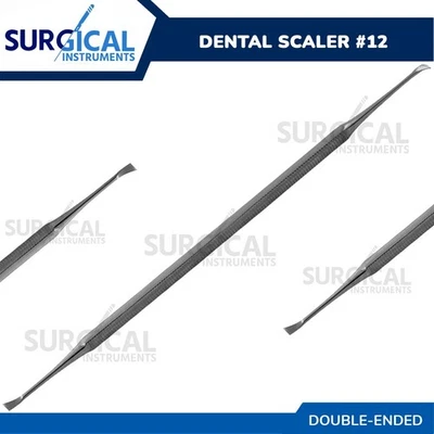 Scaler #12 Double Ended Dental Surgical Instrument Stainless Steel German Grade - Image 1 of 3