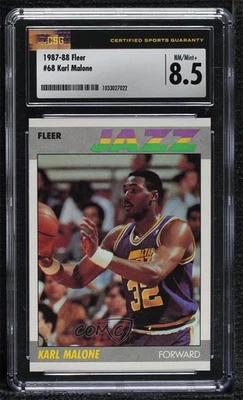 1987-88 Fleer Karl Malone #68 CSG 8.5 HOF - Image 1 of 2