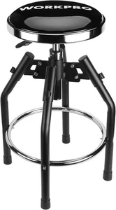 WORKPRO Heavy Duty Adjustable Hydraulic Shop Stool,Garage Bar Stool, Black  - Picture 1 of 8