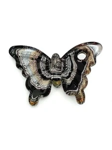 Lampwork Art Glass Butterfly Pendant/Ornament, 1.8" H x 2.4" W - Picture 1 of 1