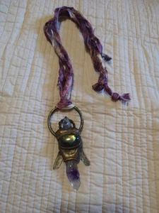 Talisman Tansan Aura Quarz Amethyst böhmisch Halskette Anhänger elektrogeformt - Bild 1 von 8