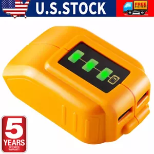 Dual USB Power Source Li-ion Battery Charger Adapter DCB090 for Dewalt 10.8V-20V - Picture 1 of 12