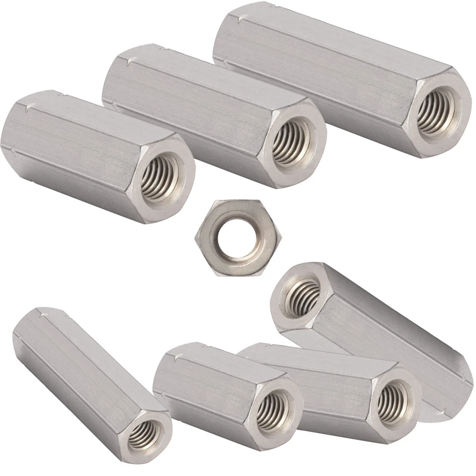 Gewindemuffe M6 M8 M10 Sechskant Edelstahl V2A Verbindungsmuttern - Bild 1 von 4