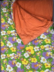 Vintage MOD 60’s-70’s Flower Power Orange Psychedelic Schlafsack RAR Hippie - Bild 1 von 22