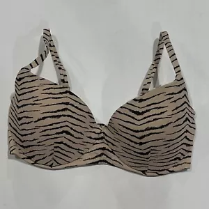 Women's Light Lift Bralette Bikini Top Shade & Shore Animal Print Tan Lurex 34DD - Picture 1 of 3