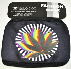 Mascarilla facial de algodón forrada multicolor Pot Leaf lavable reutilizable nueva - Imagen 1 de 2