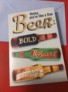 Happy Father’s Day Honey Beer Funny Love Husband 5”x7” Hallmark Greeting Card - Picture 1 of 6