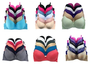Lot 6 pcs Plus Size Full Cup Underwired Light Padded D/DD/DDD Bra - Picture 1 of 74