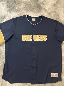 Milwaukee Brewers Jonathan Lucroy Men's XL Baseball Jersey Majestic Blue Sewn - Picture 1 of 9