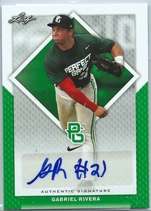 2016 Foglia Gioco Perfetto Nazionale Gabriel Rivera Verde Retro Vuoto #1/1 Auto Card - Foto 1 di 3